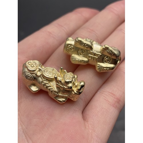 Пияо №18, Серебро, с позолотой, 27х11 мм, цена за 1 шт