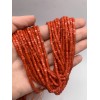 Каменные бусины, Коралл, оранжевый, тонированный, кубик гладкий, 3х3 мм, длина нити 38 см
