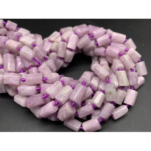 Каменные бусины, Кунцит, не обработанный, столбики, 11х7 мм, длина нити 38 см