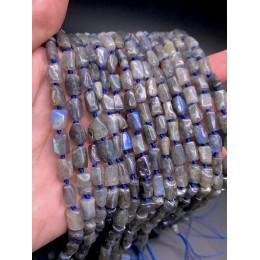 Каменные бусины, Лабрадор, не обработанный, столбики, 9х7 мм, длина нити 38 см