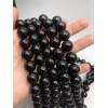 Каменные бусины, Агат, чёрный, шарик гладкий, 14 мм, длина нити 38 см