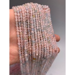 Каменные бусины, Берилловый Микс, шарик, огранка, 4 мм, нить 38 см