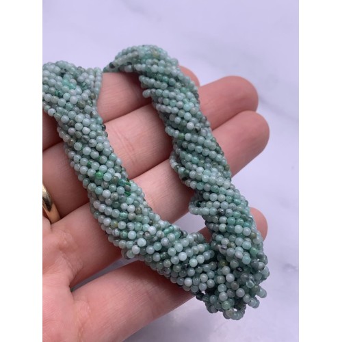 Каменные бусины, Зелёный берилл, Изумруд, люкс, шарик гладкий, 2 мм, длина нити 38 см