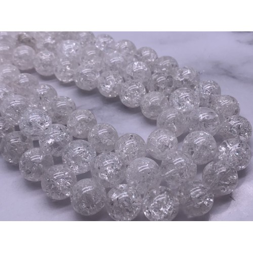 Каменные бусины, "Сахарный" Кварц, прессованный, шарик гладкий, 12 мм, длина нити 38 см