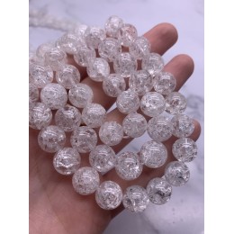 Каменные бусины, "Сахарный" Кварц, прессованный, шарик гладкий, 12 мм, длина нити 38 см