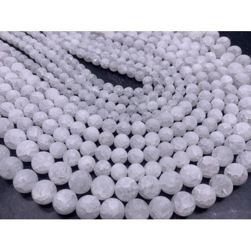 Каменные бусины, "Сахарный" Кварц, прессованный, матовый, шарик гладкий, 6 мм, длина нити 38 см