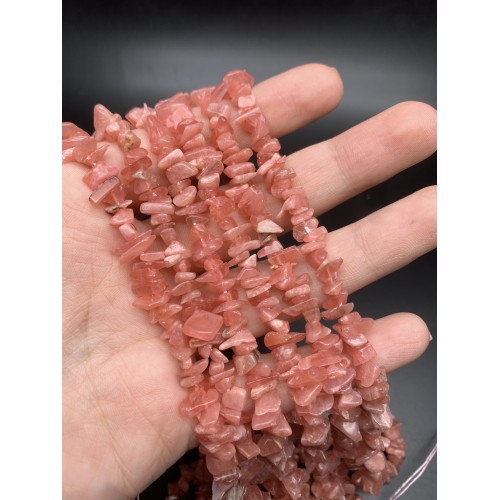 Каменные бусины, Родохрозит, люкс, фриформы, крошка, 6х4 мм, длина нити 38 см