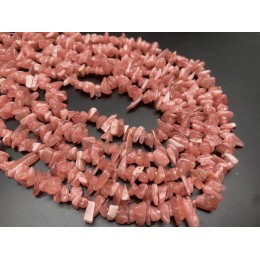 Каменные бусины, Родохрозит, люкс, фриформы, крошка, 6х4 мм, длина нити 38 см