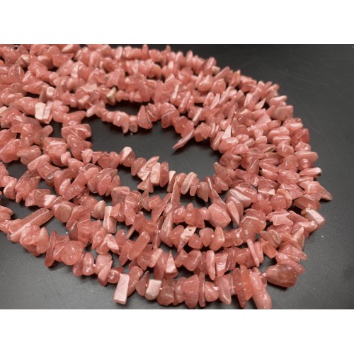 Каменные бусины, Родохрозит, люкс, фриформы, крошка, 6х4 мм, длина нити 38 см