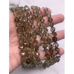 Каменные бусины, Раухтопаз, Дымчатый Кварц, светлый, крупная огранка, 8 мм, длина нити 38 см