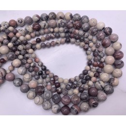 Каменные бусины, Яшма фарфоровая, шарик гладкий, 10 мм, длина нити 38 см