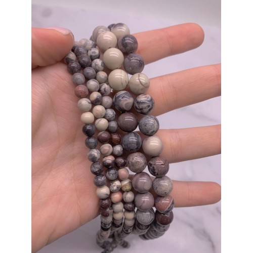 Каменные бусины, Яшма фарфоровая, шарик гладкий, 8 мм, длина нити 38 см