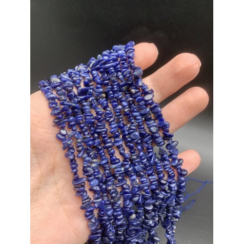 Каменные бусины, Содалит, крошка, фриформы, 6х3 мм, длина нити 38 см