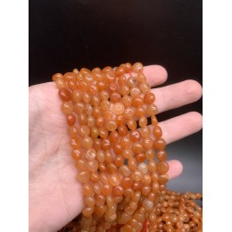 Каменные бусины, Сердолик, фриформы, 6х8 мм, длина нити 38 см