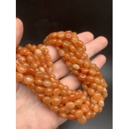 Каменные бусины, Сердолик, фриформы, 6х8 мм, длина нити 38 см