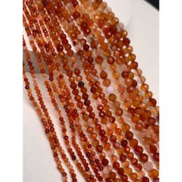 Каменные бусины, Сердолик Мульти, шарик огранка, 4 мм, длина нити 38 см
