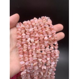 Каменные бусины, Опал, розовый, крошка, фриформы, 4х7 мм, длина нити 38 см