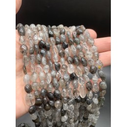 Каменные бусины, Турмалиновый Кварц, фриформы, 10х8 мм, длина нити 39 см