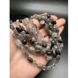 Каменные бусины, Турмалиновый Кварц, фриформы, 10х8 мм, длина нити 39 см