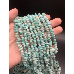 Каменные бусины, Амазонит, фриформы, 8х4 мм, длина нити 38 см