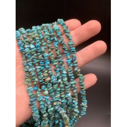 Каменные бусины, Бирюза, крошка, фриформы, 5х3 мм, длина нити 78 см