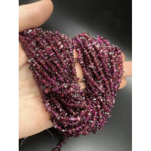 Каменные бусины, Гранат, альмандин, крошка, фриформы, 5х3 мм, длина нити 38 см