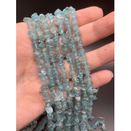 Каменные бусины, Апатит голубой, крошка, фриформы, 4х6 мм, длина нити 38 см
