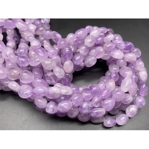 Каменные бусины, Аметист, лавандовый, фриформы, 11х8 мм, длина нити 38 см