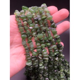 Каменные бусины, Нефрит, (Россия), фриформы, 8х5 мм, длина нити 78 см