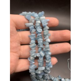 Каменные бусины, Аквамарин, голубой берилл, фриформы, 8х4 мм, длина нити 38 см