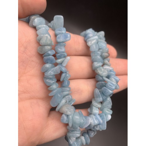 Каменные бусины, Аквамарин, голубой берилл, фриформы, 8х4 мм, длина нити 38 см