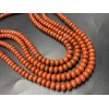 Каменные бусины, Яшма, красная, бублик, 6х4 мм, длина нити 38 см