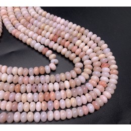 Каменные бусины, Опал розовый, бублик, 7х4.5 мм, длина нити 38 см