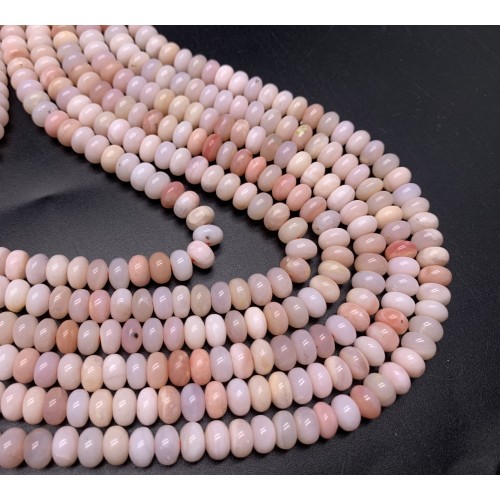 Каменные бусины, Опал розовый, бублик, 7х4.5 мм, длина нити 38 см