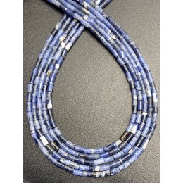 Каменные бусины, Содалит, трубочки, 4х2 мм, длина нити 38 см