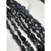 Каменные бусины, Турмалин чёрный, Шерл, не обработанный, фриформы, 9-11 мм, длина нити 38 см