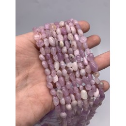 Каменные бусины, Кунцит, фриформы, 6х8 мм, длина нити 38 см