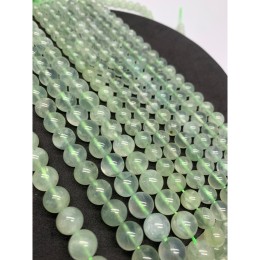 Каменные бусины, Пренит, люкс, шарик гладкий, 8-8,5 мм, длина нити 38 см