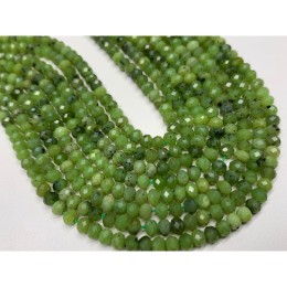 Каменные бусины, Нефрит, канадский, Люкс, рондель огранка, 4х3 мм, длина нити 38 см