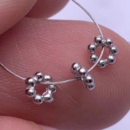 Разделитель, цветочек, модель SS 925, родированное, размер 5 мм, цена за 5 шт.