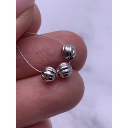 Бусина, с узором, разделитель, из серебра, шарик 5 мм