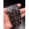 Каменные бусины, Гематит синтетический, темное серебро, кубик, размер 2х2 мм, нить 38 см