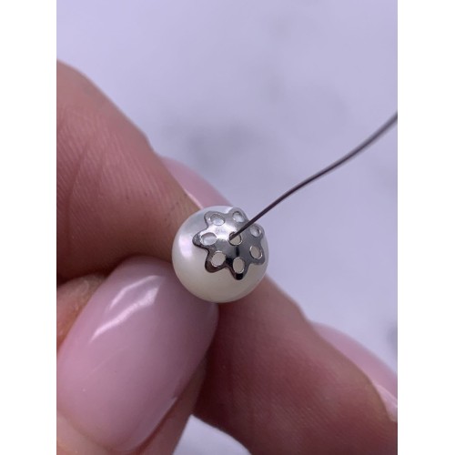 Шапочка, модель 925, покрытие родий, размер 7х1,5 мм,цена за 1 шт.