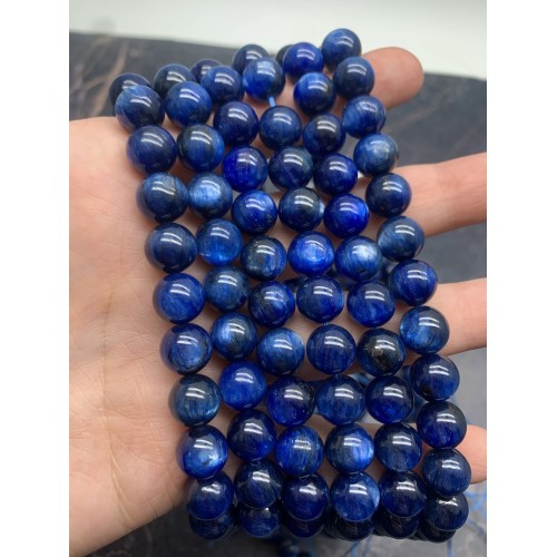 Каменные бусины, Кианит, люкс, шарик гладкий, 10,3 мм, длина нити 38 см