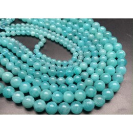 Каменные бусины, Амазонит, люкс, шарик гладкий, 5,7-6 мм, длина нити 38-39 см
