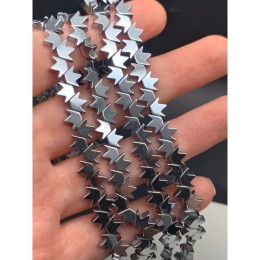 Каменные бусины, Гематит синтетический, серебро, корона, размер 8х6х3 мм, нить 38 см