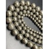 Каменные бусины, Пирит, шарик гладкий, 10 мм, длина нити 38 см