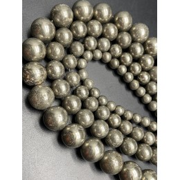 Каменные бусины, Пирит, шарик гладкий, 4.5 мм, длина нити 38 см