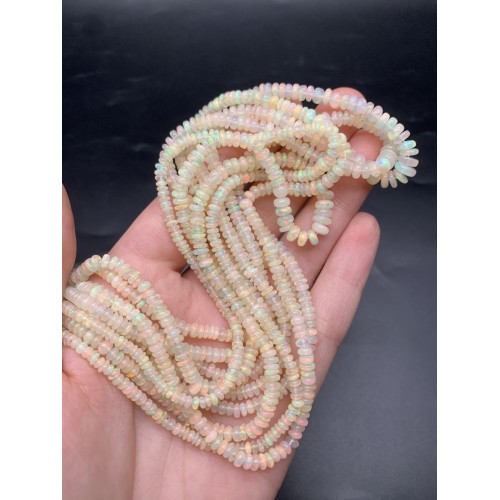 Каменные бусины, Опал, Эфиопский, люкс, рондель, переходный размер до 4х2 мм, нить 38 см