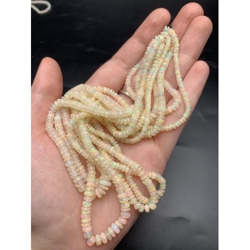 Каменные бусины, Опал, Эфиопский, люкс, рондель, переходный размер до 5х2 мм, нить 38 см